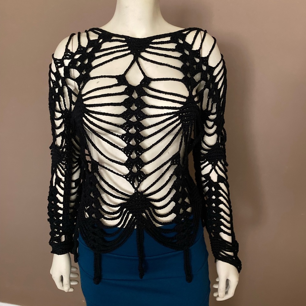 Black see through sweater